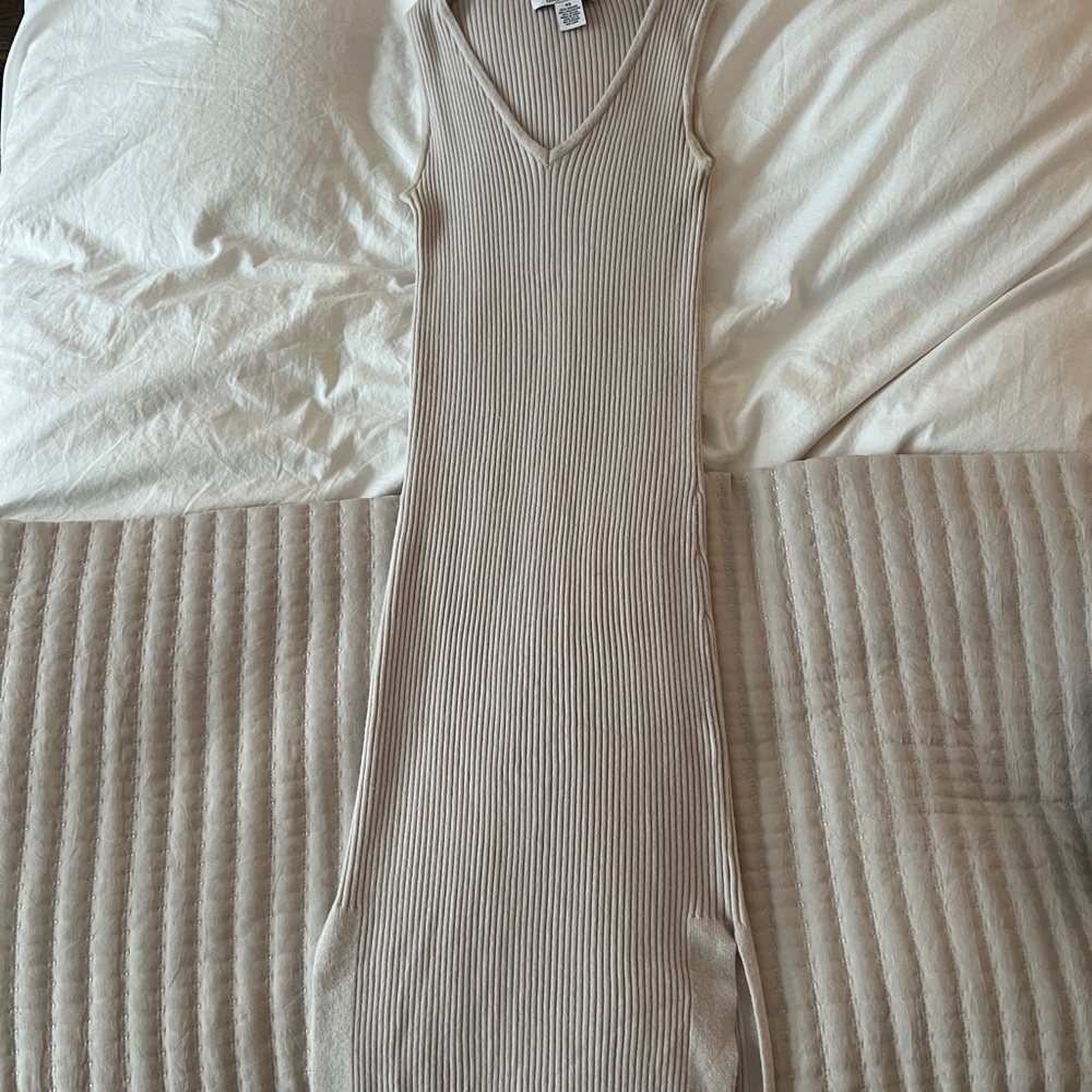 Ribbed midi sweater dress XS